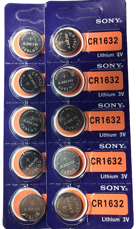 CR1632 SONY MURATA 10PK 3V LITHIUM (GREAT EX 2034) DL1632 ECR1632 FREE SHIP&TRAK