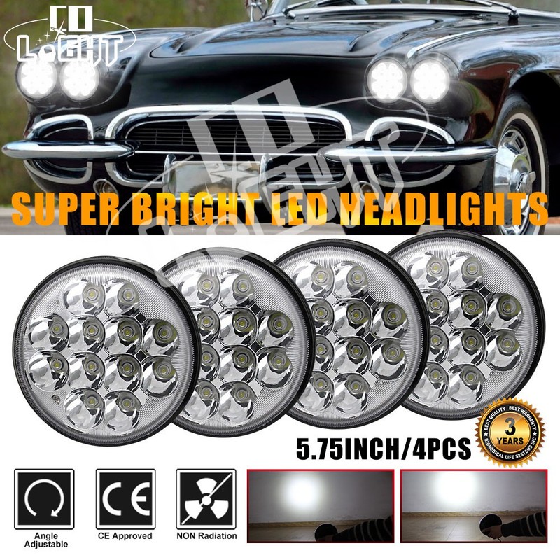 4PCS 5 3/4″ 5.75″ LED Headlights Hi/Lo Sealed Beam For Chevy Corvette C3 68-1982