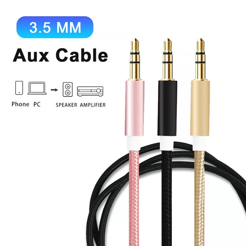 Auxiliary AUX 3.5mm Male to Male Stereo PC Car Phone Audio Cable Cord Plug 1M