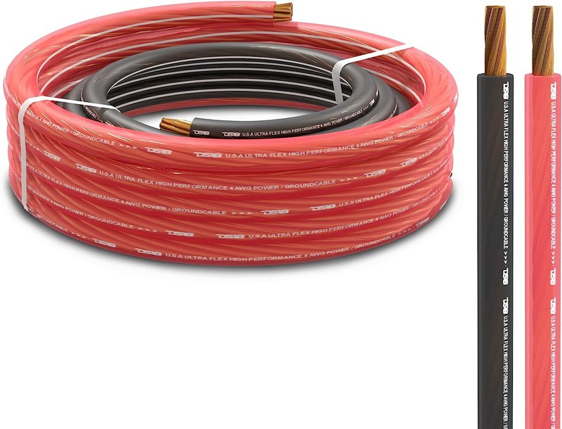 DS18 PW-4GA-5BK/20RD 4-GA Ultra Flex Power Wire 5ft Black And 20ft Red