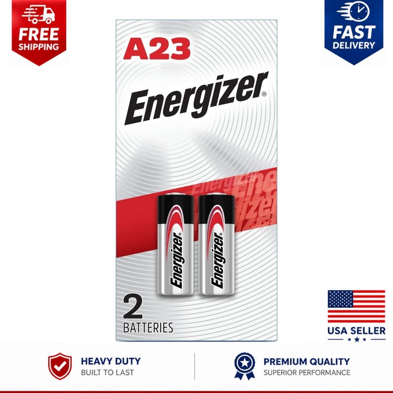 Energizer A23 Battery 12Volt 23AE 21/23 GP23 23A 23GA MN21 2 Pack Sealed