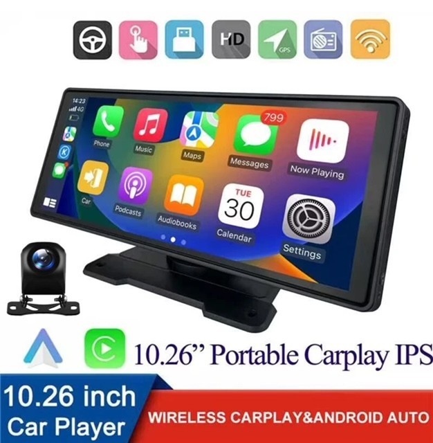9.26″ 2 ch Touch Screen Wireless Apple Carplay Portable Car Stereo Android Auto