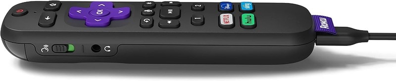 Roku Voice Remote Pro - Rechargeable Voice Remote with Headphone Jack and Finder