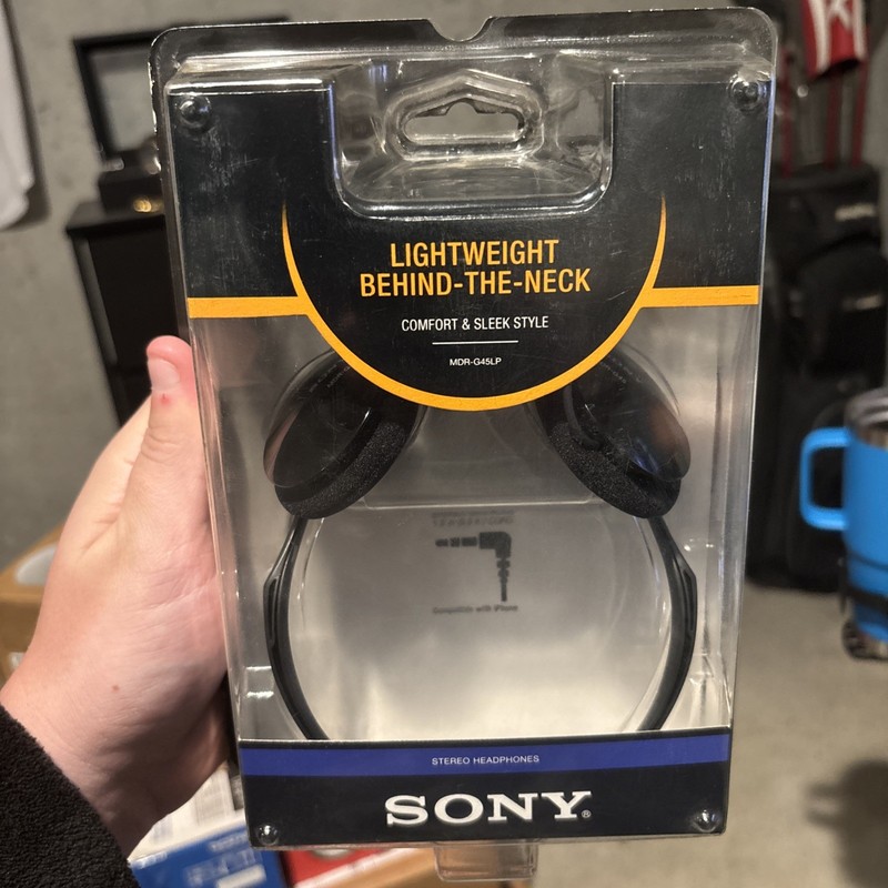 Sony MDR-G45LP Lightweight Behind The Neck Wired Headphones – Black NEW SEALED