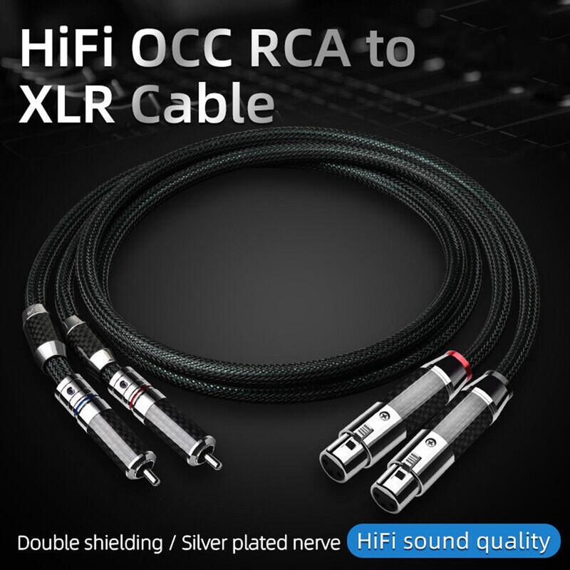 Pair OCC Pure Copper Balanced Signal Cord HiFi Audio Cable RCA to XLR Adapter gallery