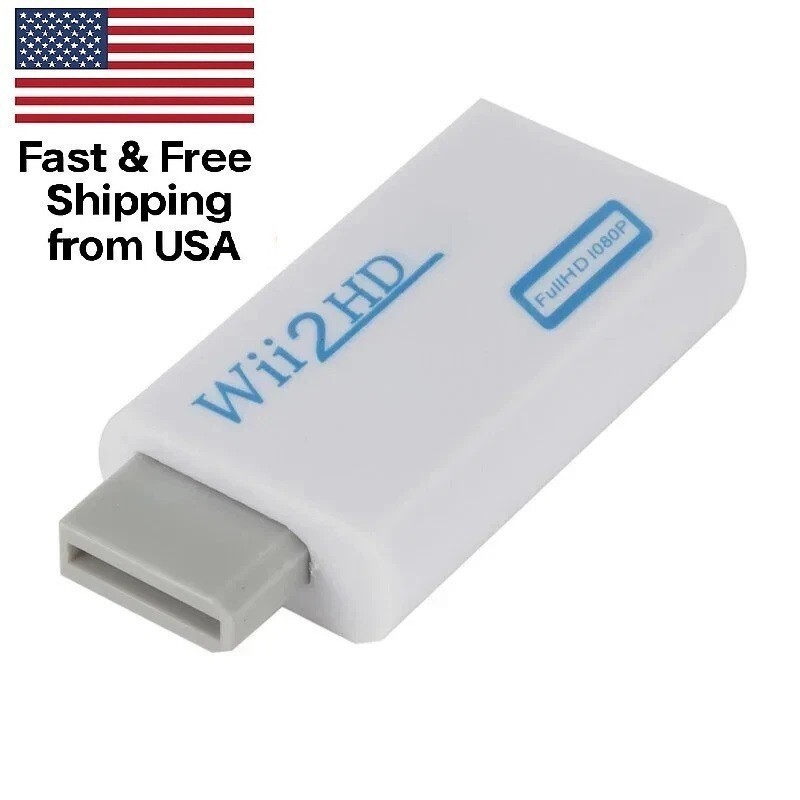 Portable Wii to HDMI Wii2 HDMI Full HD Converter Audio Output Adapter TV White gallery