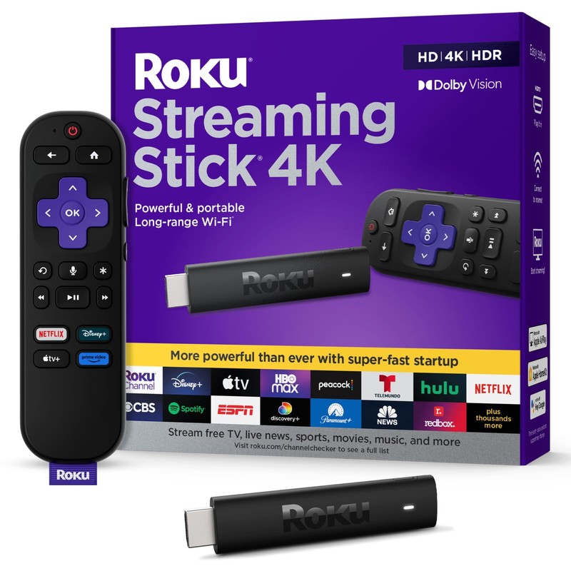 Roku Streaming Stick 4K – 3820R – HDR & Dolby Vision – Voice Remote – 4K UHD