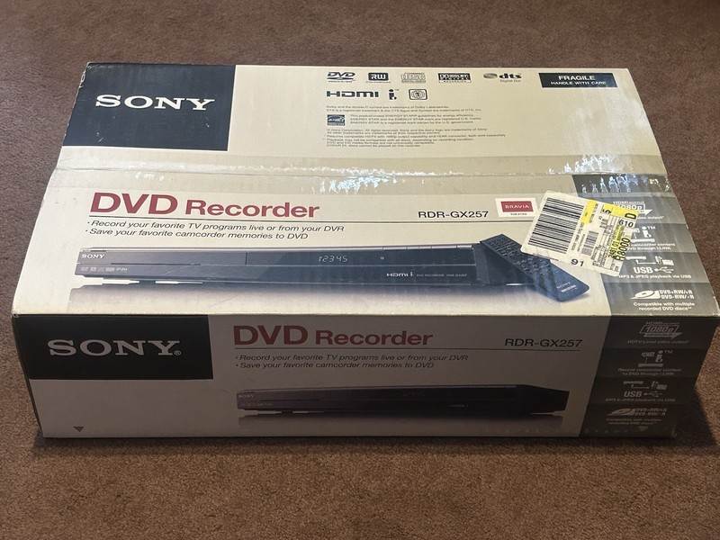 Sony DVD Recorder RDR-GX257 *BRAND NEW* HDMI 1080p CD/DVD R/RW Sealed Unopened