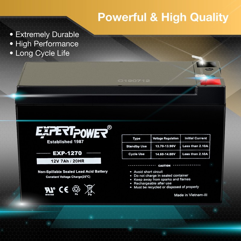 USED - ExpertPower 12V 7AH AGM Rechargeable Battery gallery