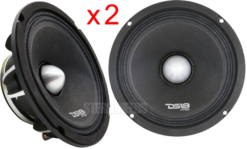 2 DS18 PRO-FR6NEO 6.5″ Midrange Car Speakers Mid Range Neodymium 4 Ohm 500 Watt