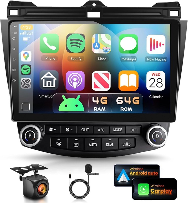 4G+64G Radio for Honda Accord 7th 2003-2007 Android 15 Car Stereo Wifi GPS Navi