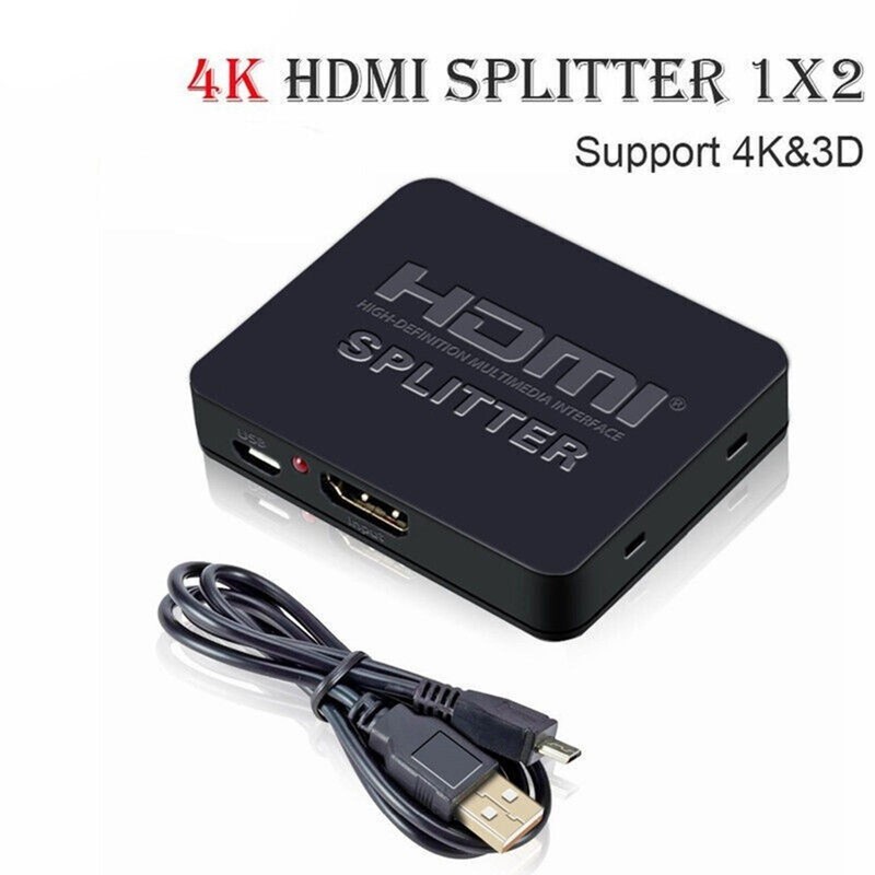 1 In 2 Out Portable HDMI Splitter 1080P 4K 1X2 HDCP Stripper 3D Power Amplifier gallery