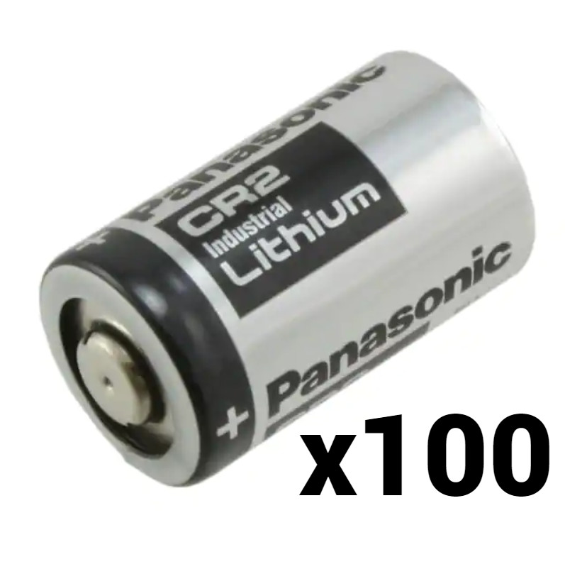 100 PANASONIC CR2 INDUSTRIAL LITHIUM BATTERY DL-CR2 PHOTO 3V 13770 EXP 2032