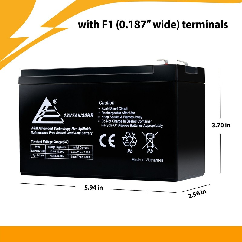 2 Pack | 12V 7AH SLA Rechargeable Battery for APC IBM Belkin UPS Backup gallery