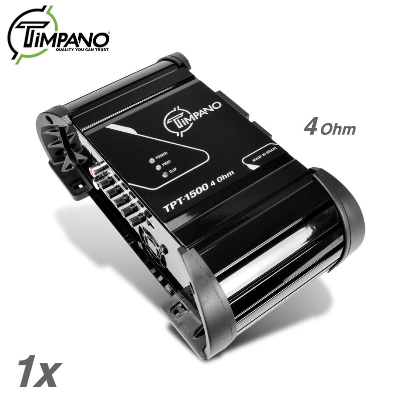 1x Timpano TPT-1500 4 Ohm Brazilian Amplifier 1600W RMS Car Audio Digital Amp