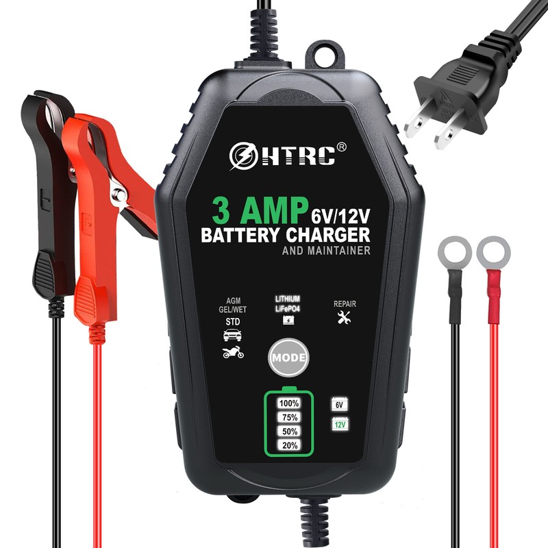 3000mA 6V 12V Fully Automatic Battery Charger Maintainer for Lithium LiFePO4