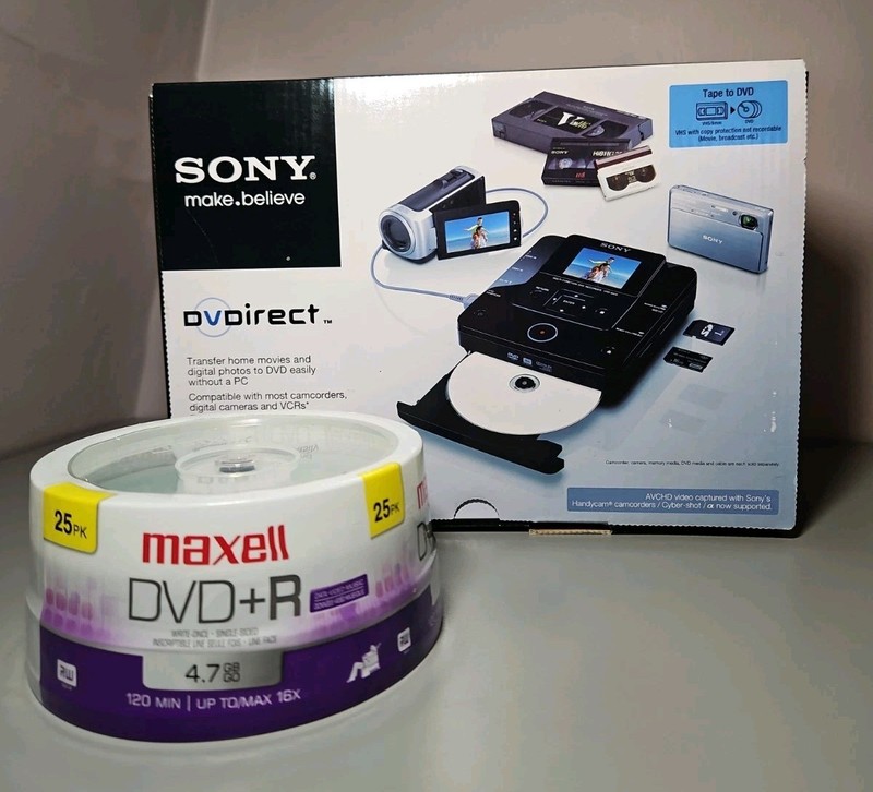 SONY DVD Recorder DVDirect VRD-MC6 Transfer to DVD Bonus New 25 Pack DVD-R