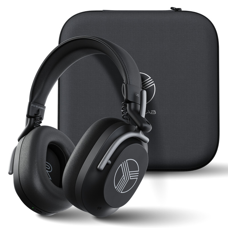TREBLAB U5 – Hybrid Active Noise Cancelling Headphones Over-Ear 55 Playtime