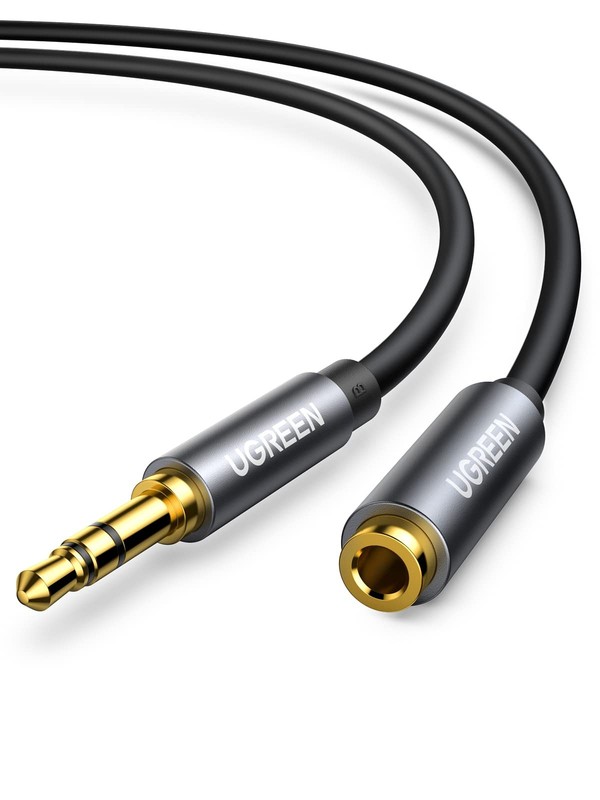 UGREEN Headphone Extension Cable 3.5mm Gold Plated Aux 3.3FT, Black