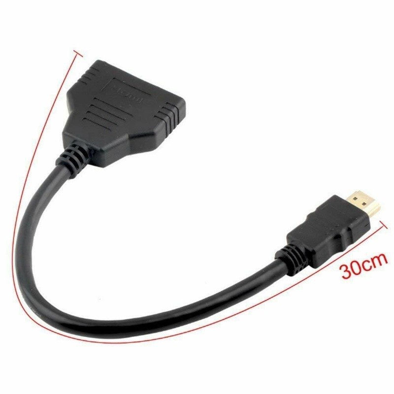 New 1X HDMI Male to 2X HDMI Female Y Splitter Switch Adapter Cable 1080P USA gallery