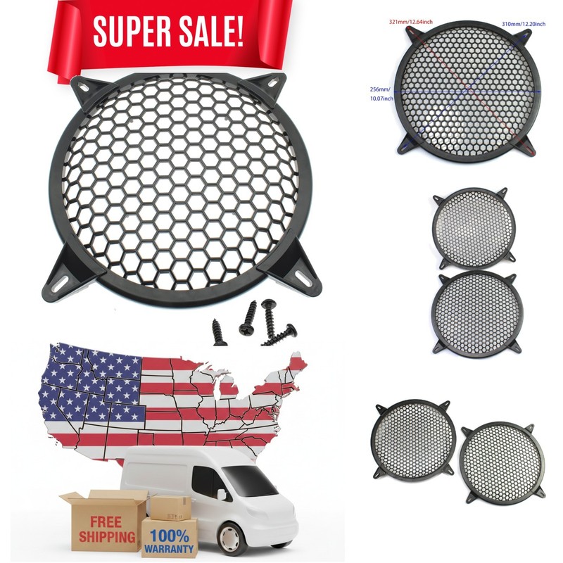 2 Pack 10 Inch Speaker Guard Covers – Durable ABS for Home & Automotive Speakers
