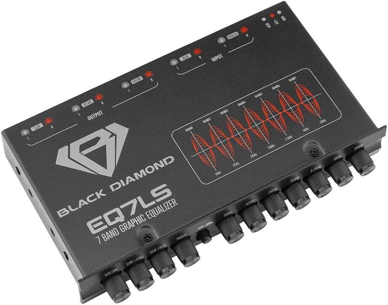 Black Diamond 7-Band Stereo Equalizer/Crossover Pre Amp Equalizer – EQ7LS