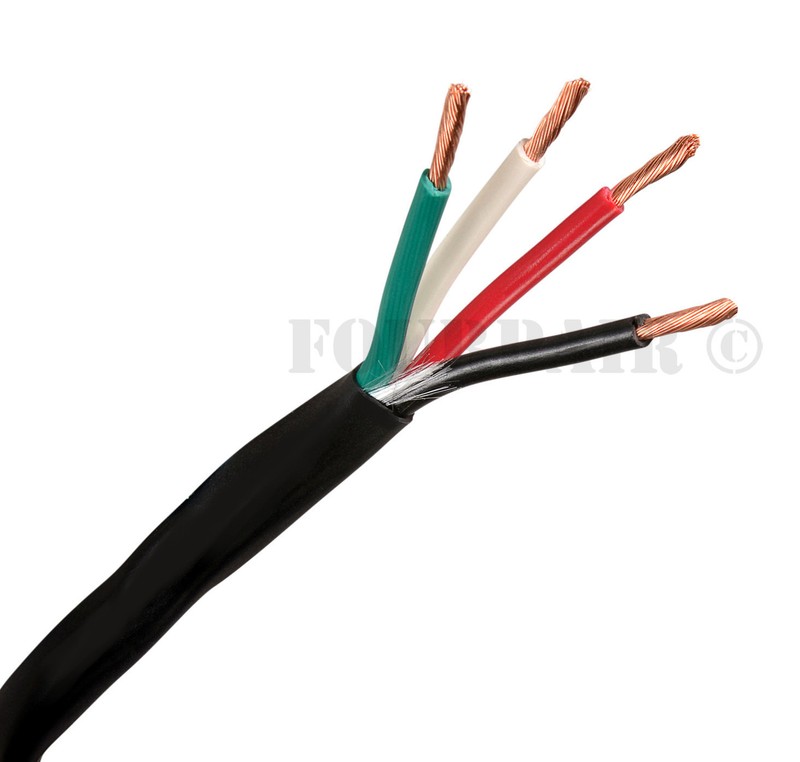 16 AWG Gauge 16/4 In-Wall Outdoor Burial UV CL3 Speaker Wire Cable Black 50FT
