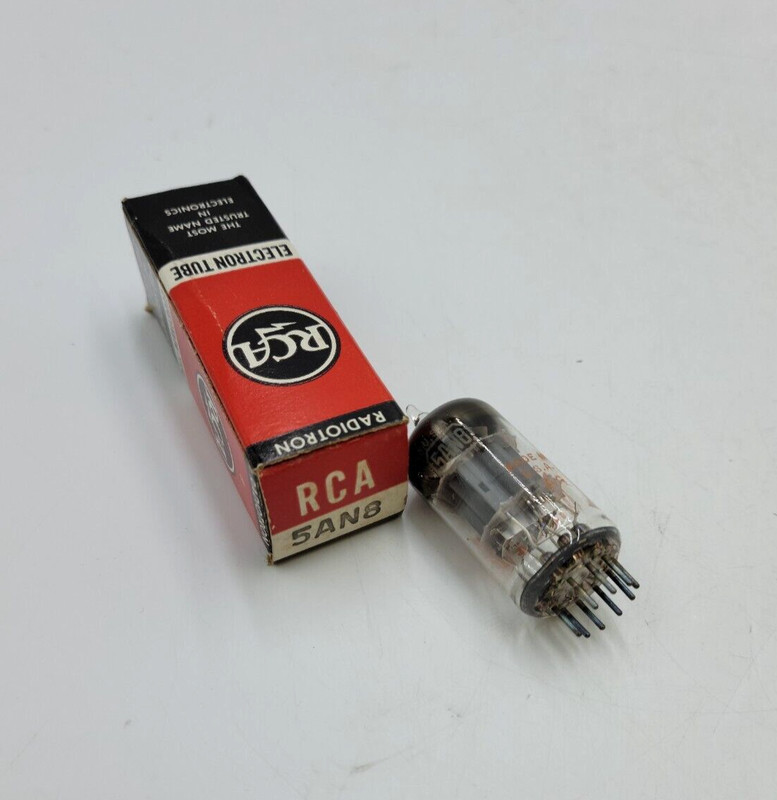 RCA 5AN8 Radiotron Electron Vacuum Tube Plug-In 9-Pins Cylindrical Glass Body