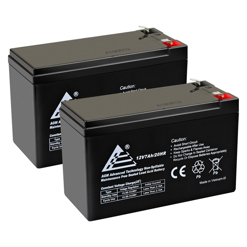 2 Pack: 12V 7Ah SLA Battery Replacement for PowerStar PS12-7-20