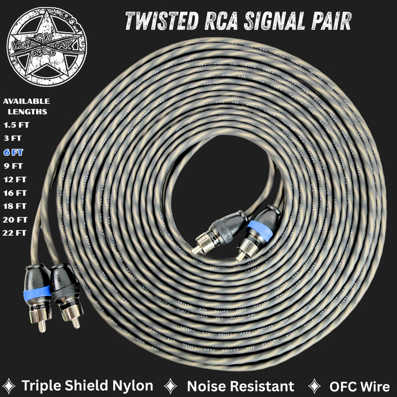 Sky High Car Audio Twisted OFC RCA Cable 2 Channel Car Audio Interconnect gallery