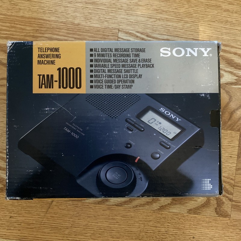 Vintage Sony Tam-1000 Digital Answering Machine Original Box All Digital Storage