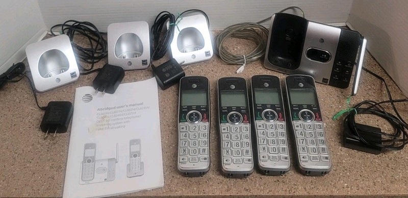 AT&T CL82414 – 4-Handset Cordless Phone Landline Answering Machine Home System