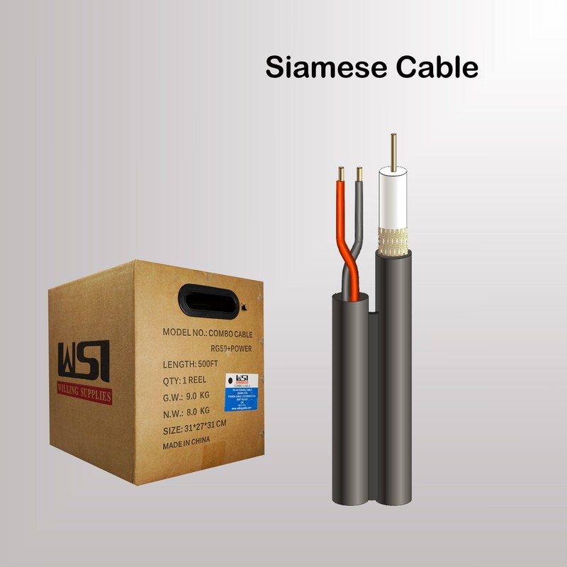 SIAMESE RG59 COAXIAL CABLE POWER VIDEO SECURITY CAMERA CABLE CCTV 20AWG+18AWG/2