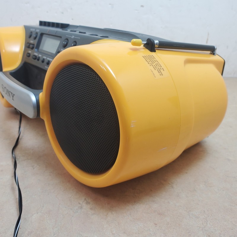 Sony ESP Sports Water Resistant CD Radio Cassette-Corder CFD-980 Yellow Boombox gallery