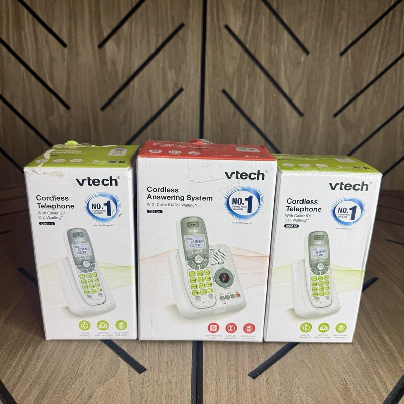 VTech CS6124 DECT 6.0 Cordless Phone System w/ 3 Handsets Answering Machine