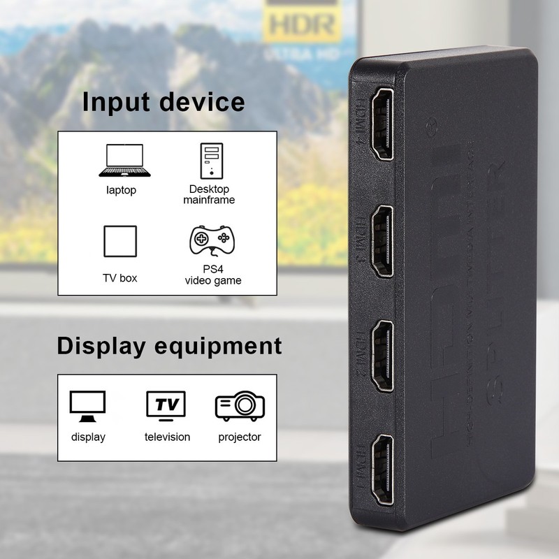 HDMI Splitter 1in4 Out 4K 1080P 4Port Amplifier Repeater For Multiple Displays gallery