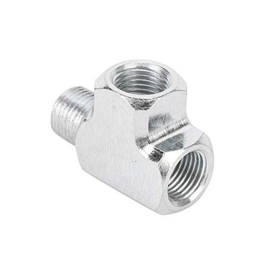 Oil Pressure Switch Tee, 2 Way Oil Pressure Tee 1/8 BSPT Oil Sensor Pressure