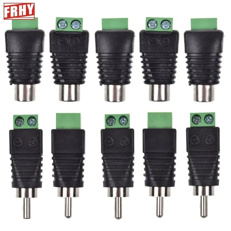 10 Pcs Speaker Wire Cable To Audio Male RCA Connector Adapter Jack Plug US