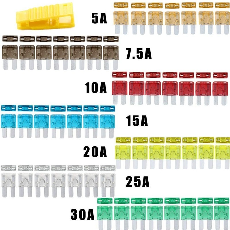 70PCS Micro2 Blade Fuse Assortment 5A 7.5A 10A 15A 20A 30A for Auto Car Van Bike gallery