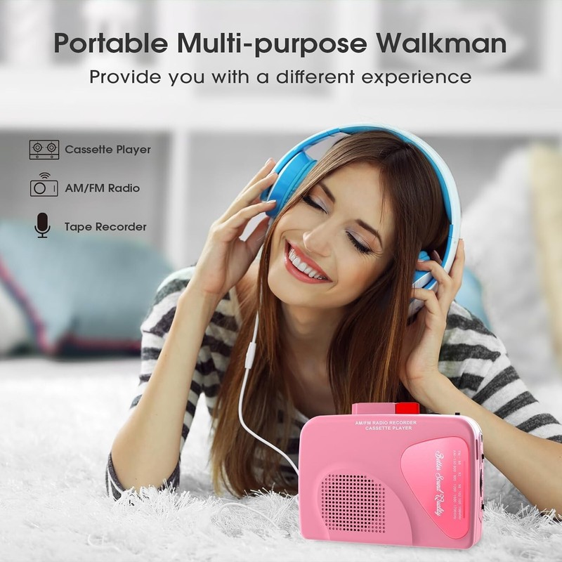 Walkman Cassette Players Recorders AM/FM Radio, Portable Tape Player Records gallery