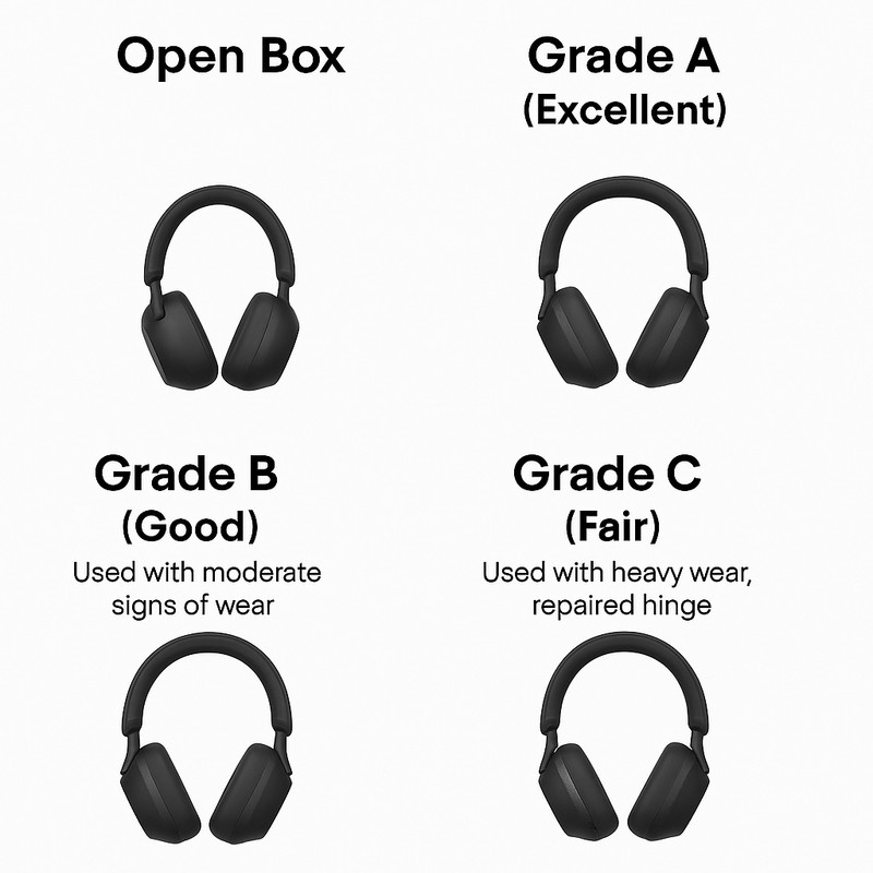 Genuine Sony WH-1000XM5 Wireless Noise Canceling Bluetooth Headphones Refurbed gallery
