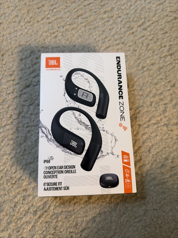 JBL Endurance Zone Wireless Ear-hook Headphones Black IP68 Secure Fit Open Ear