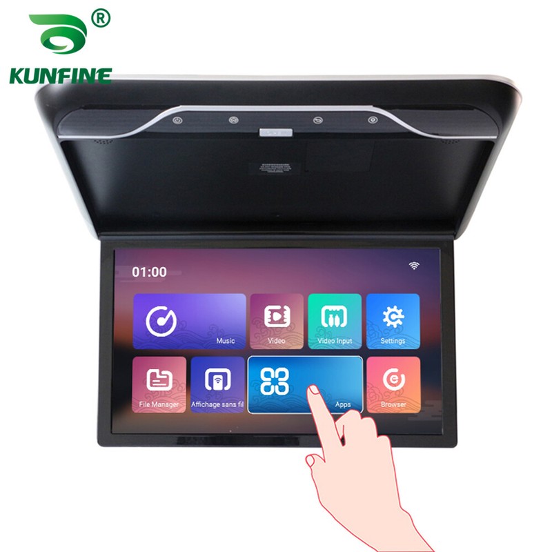 19″ Android Touch Screen Flip down Car Roof Monitor Ceiling Overhead HD TFT HDMI
