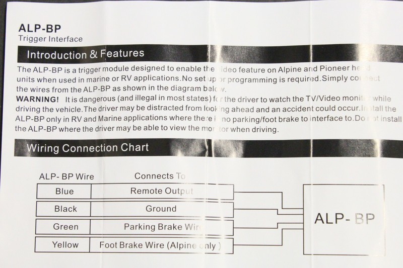 1 pcs Alpine Video Parking Brake Bypass Fits ALPINE ILX-W650 ILX-F309 ILX-F259 gallery