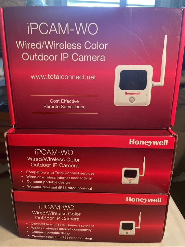 Honeywell iPCAM-WO Wired/Wireless Color Outdoor IP Camera NEW OPEN BOX LOT OF 3