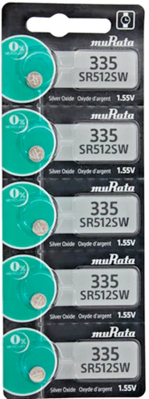 5 Murata 335 Sr512sw Sr512w Watch Batteries Made in Japan-Free Ship W/Tracking