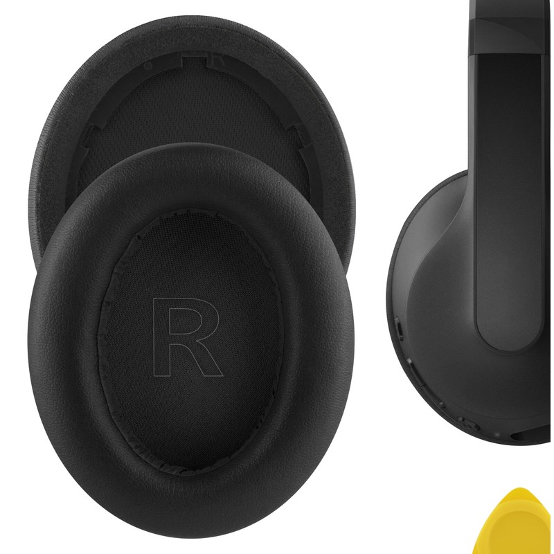 Geekria Protein Leather Ear Pads for Anker Soundcore Life Q10 Headphones (Black)