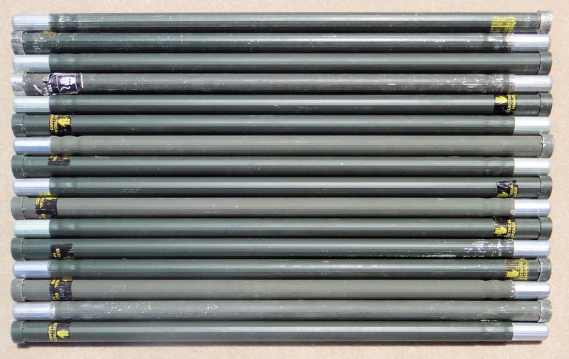16 Ea 4 Ft Used Military Ribbed Aluminum Camo Mast Stacking Poles 100% Tested
