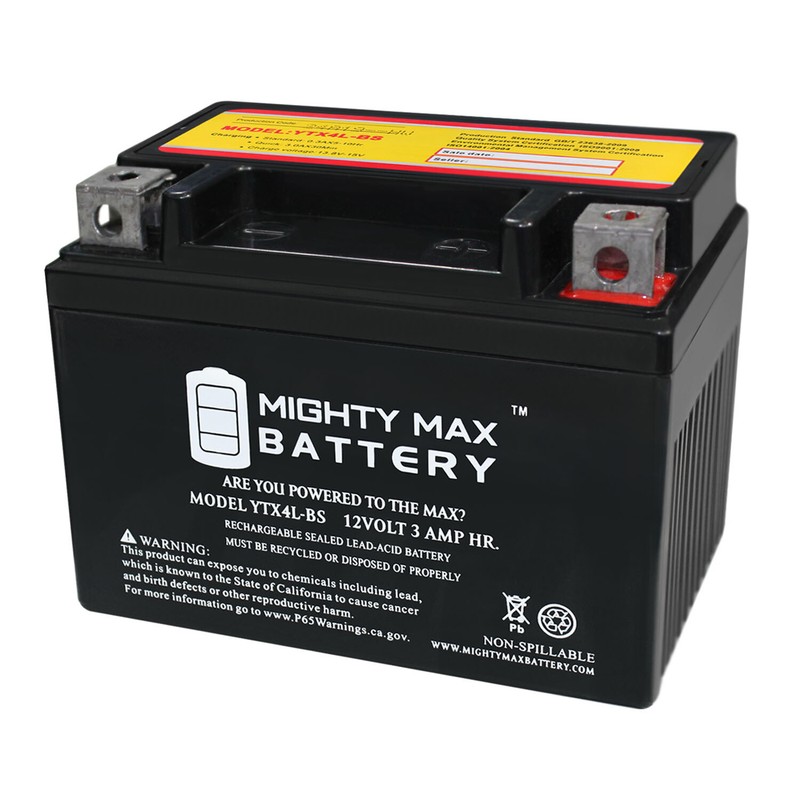 Mighty Max YTX4L-BS Replacement for YT4L-12 Motorcycle Scooter ATV Battery