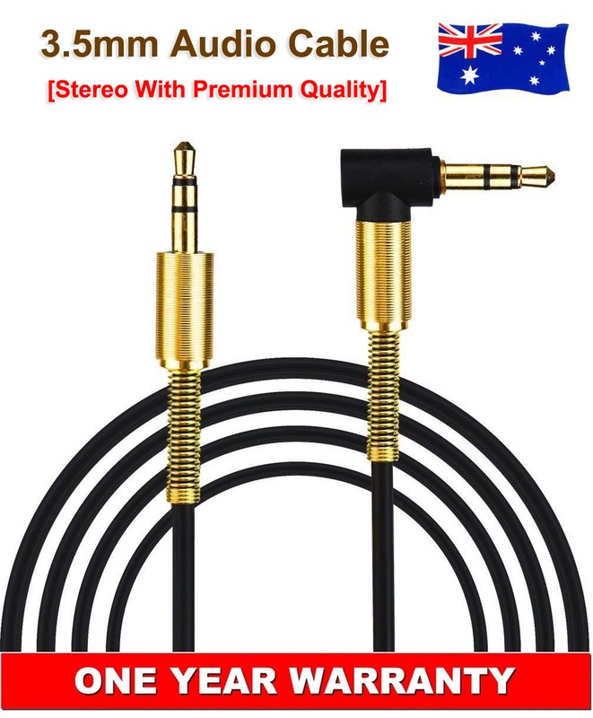 Premium Generic 3.5mm Male to Male Audio AUX Cable 90° Degree Left Right Angle